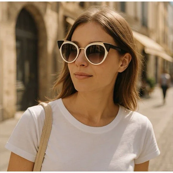 Salvatore Ferragamo SF835S Sunglasses Ivory/Dark Plum, 100% Authentic for Women - Picture 9 of 16